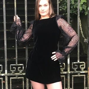 The Vampire's Wife x H&M NWT Neo-gothic Black Velvet Lace Dress XS